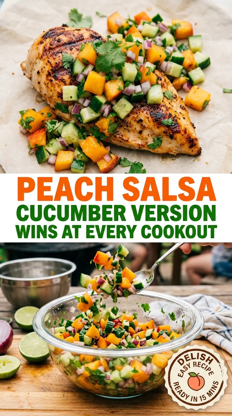 Peach Salsa crisp fresh colorful