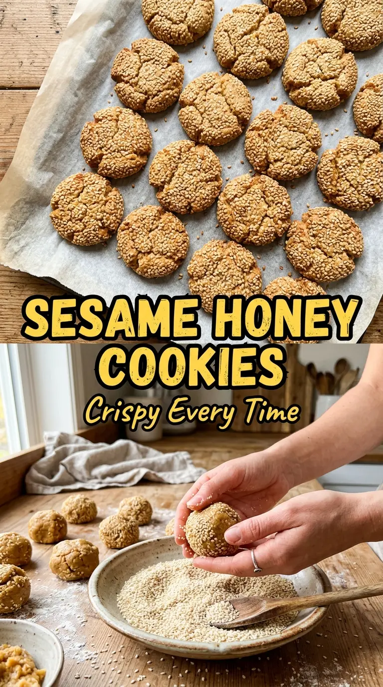 Sesame Honey Cookies toasted crisp sweet