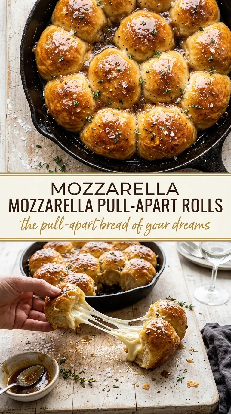 soft cheesy mozzarella stuffed bread, gooey pull-apart, honey hot sauce glaze