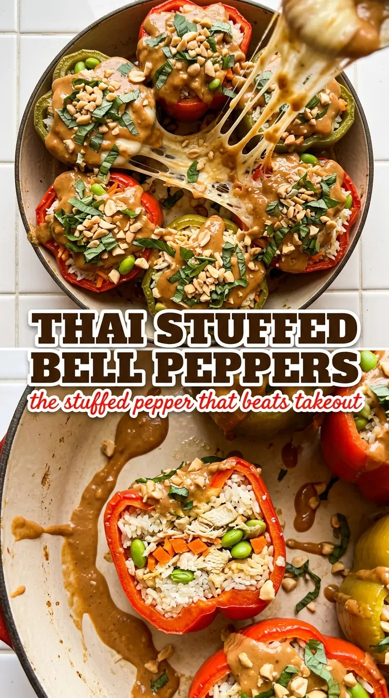Stuffed bell peppers coconut rice peanut sauce