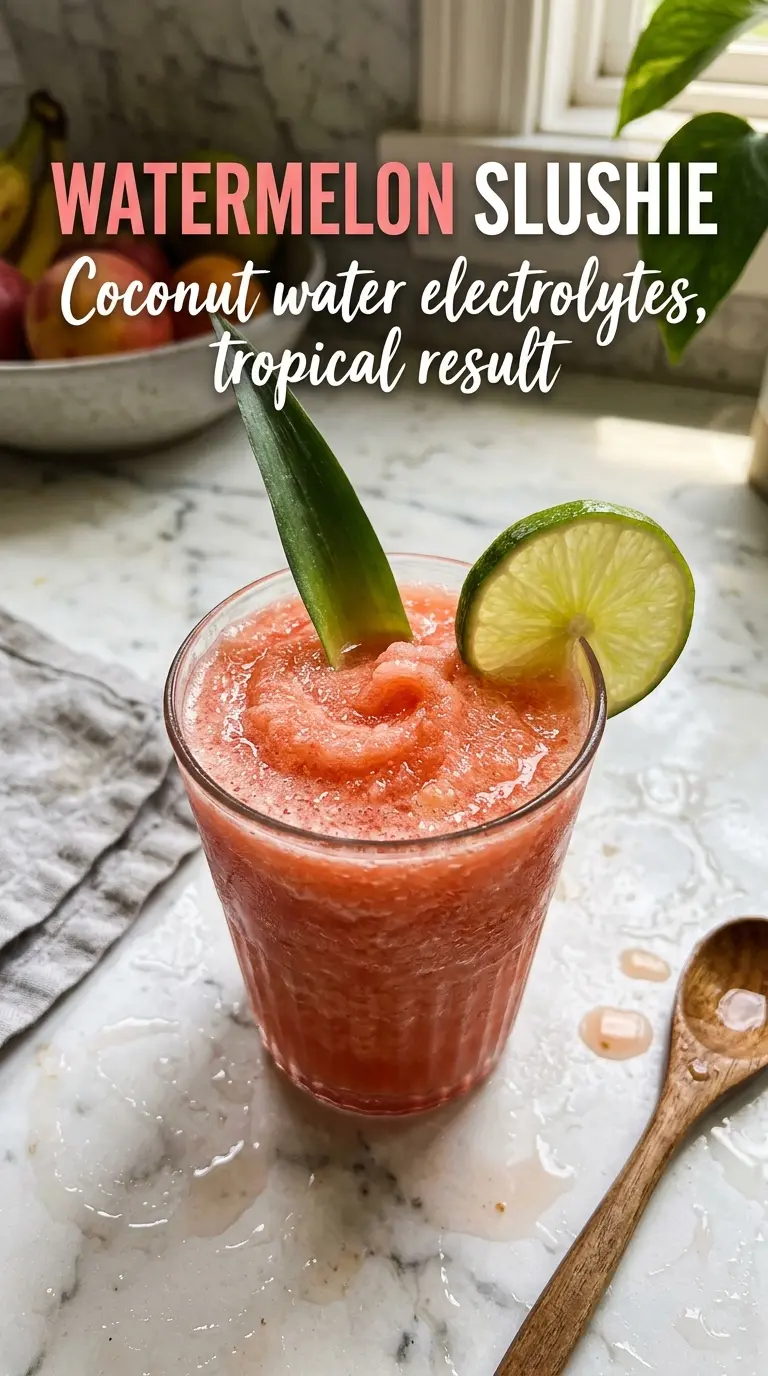 Watermelon Slushie Recipe tropical frozen fruity