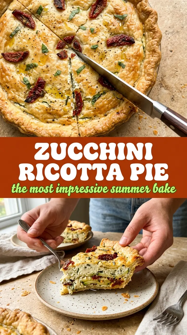 Zucchini pie creamy golden basil