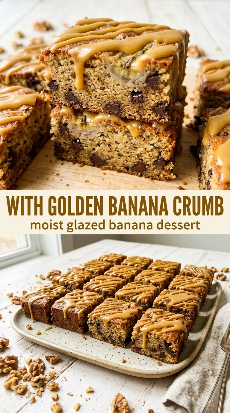 Banana Bread Brownies moist fudgy glazed