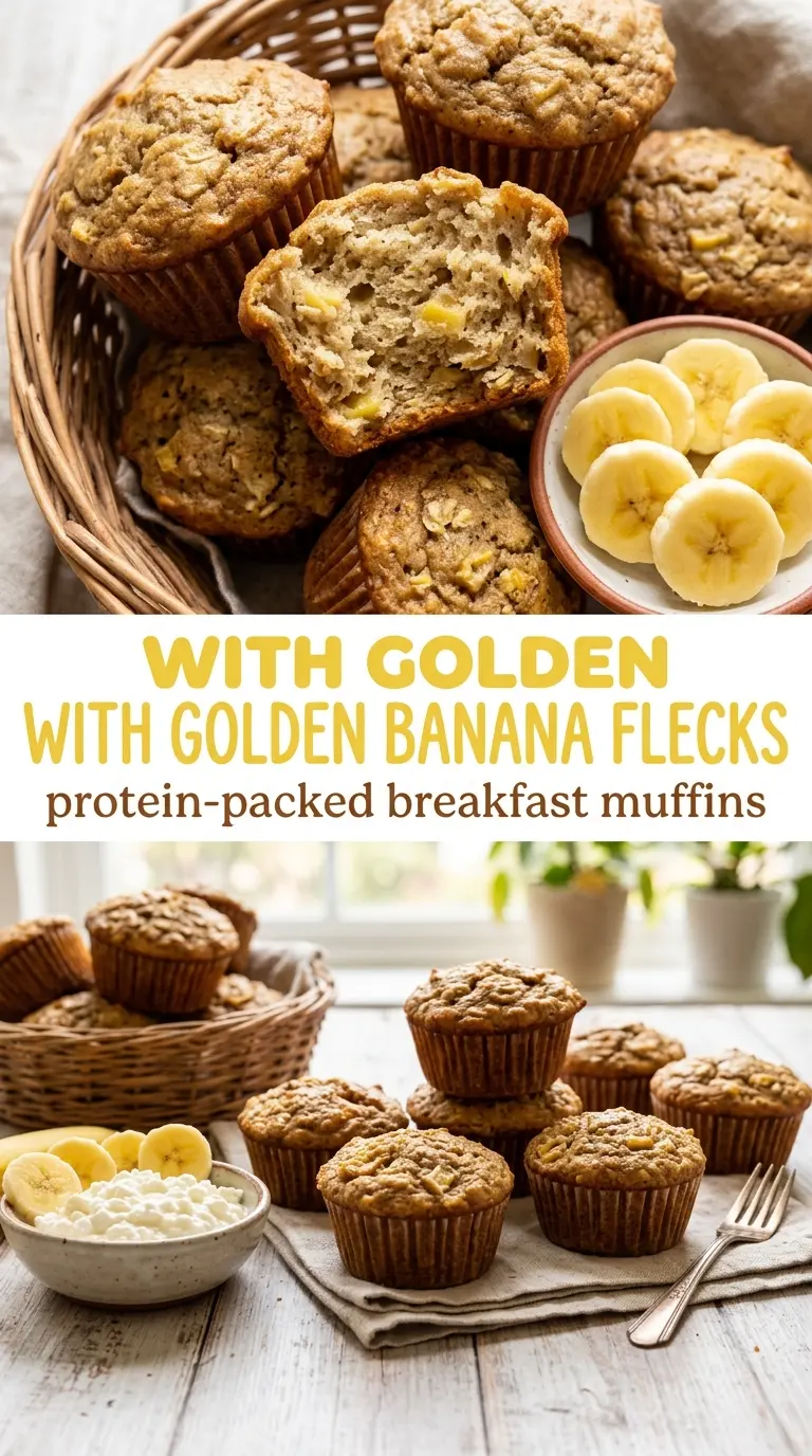 Banana Cottage Cheese Muffins fluffy golden