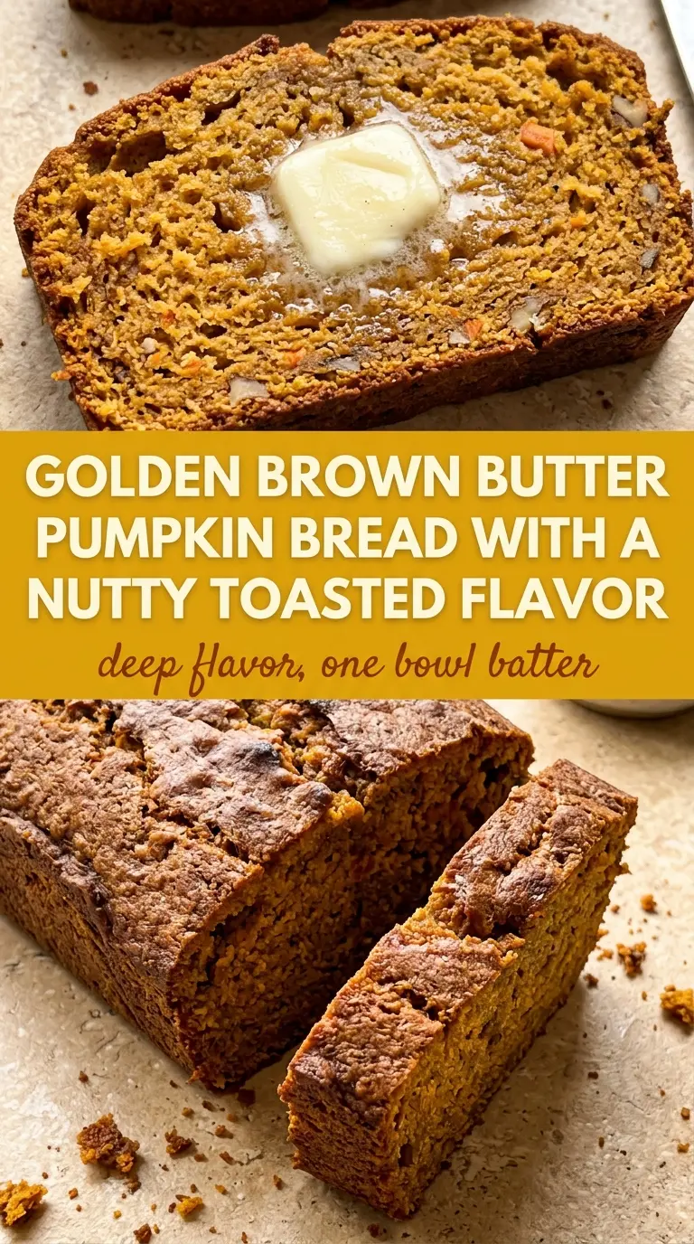 Brown Butter Pumpkin Bread nutty spiced loaf