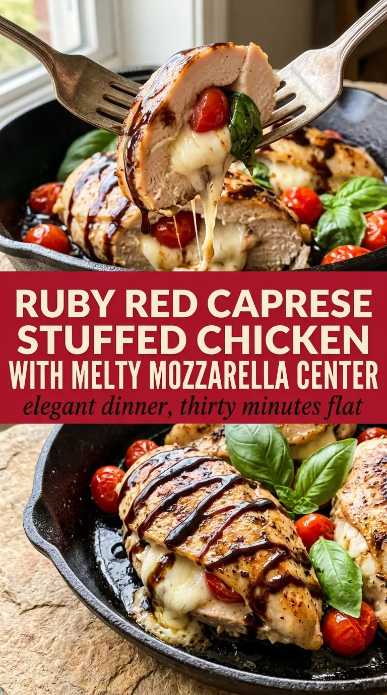 Caprese Stuffed Chicken juicy mozzarella basil
