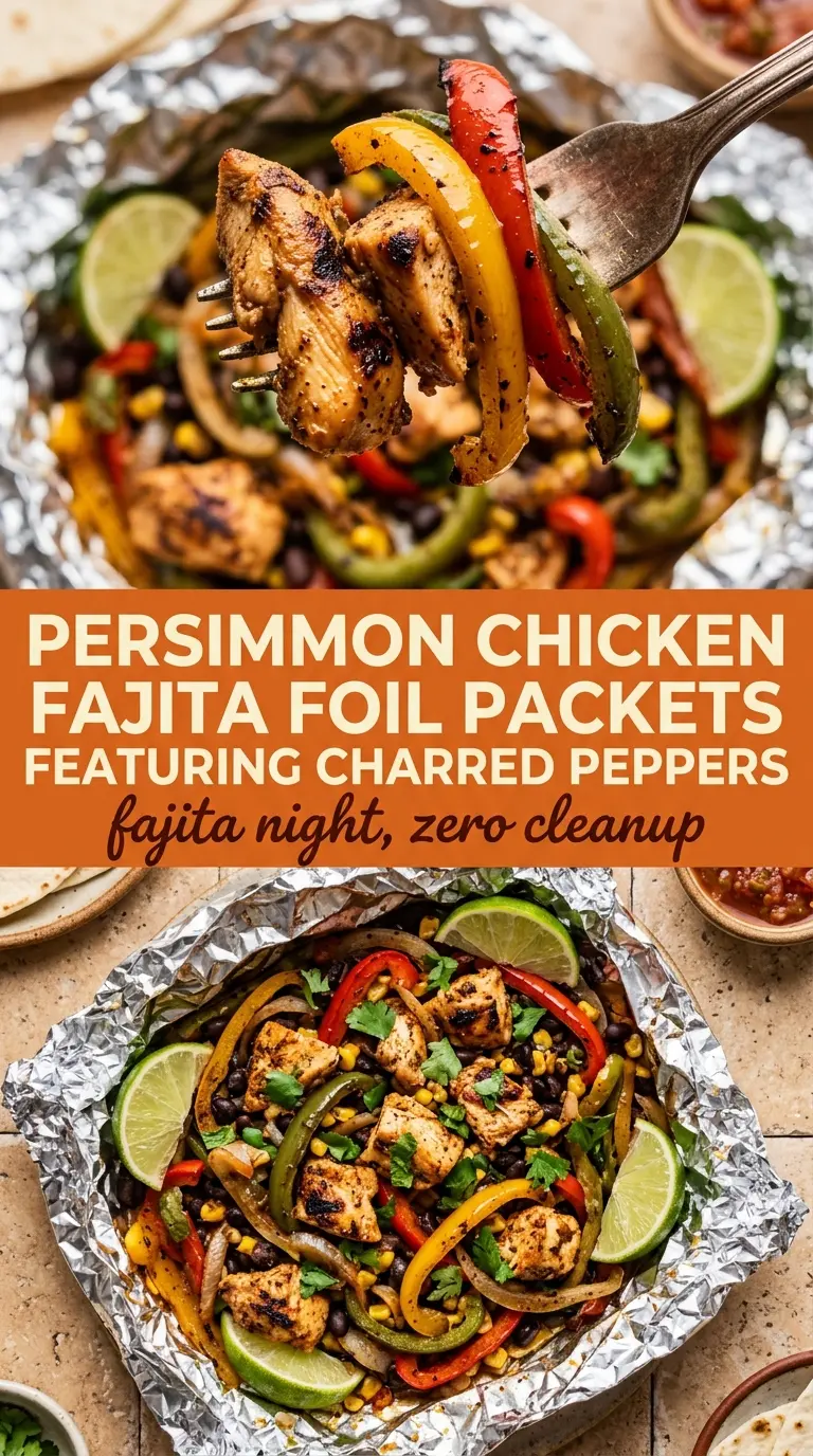 Chicken fajita foil packets smoky peppers juicy chicken