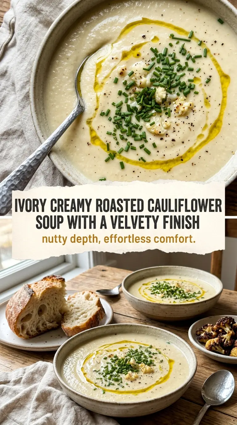 Creamy Roasted Cauliflower Soup velvety golden comforting