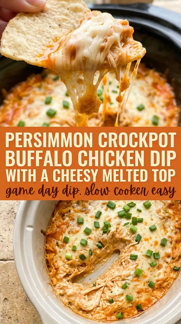 Crockpot Buffalo Chicken Dip creamy spicy cheesy