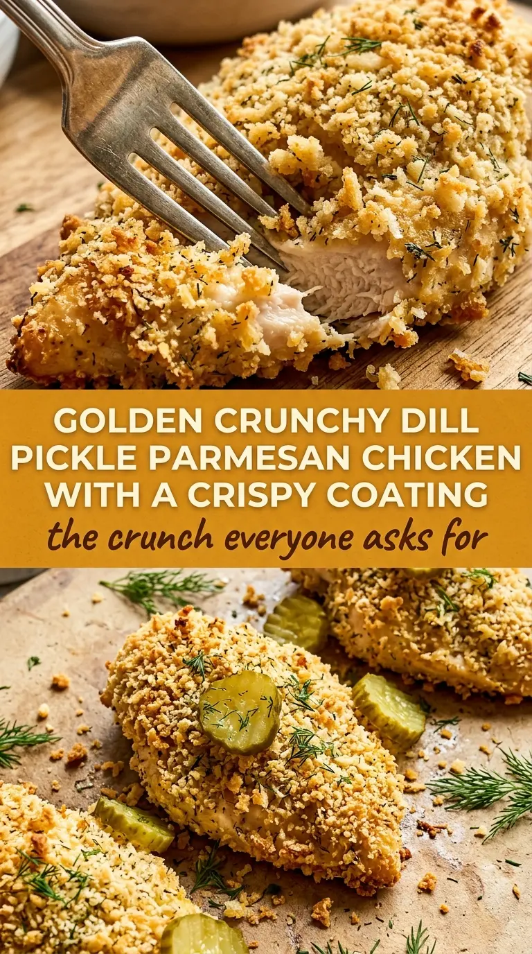 Crunchy Dill Pickle Parmesan Chicken crispy tangy savory
