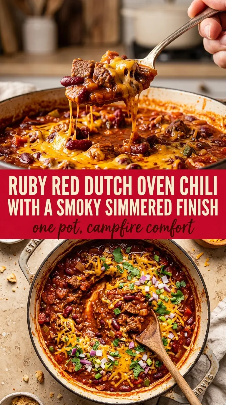 Dutch Oven Chili smoky hearty