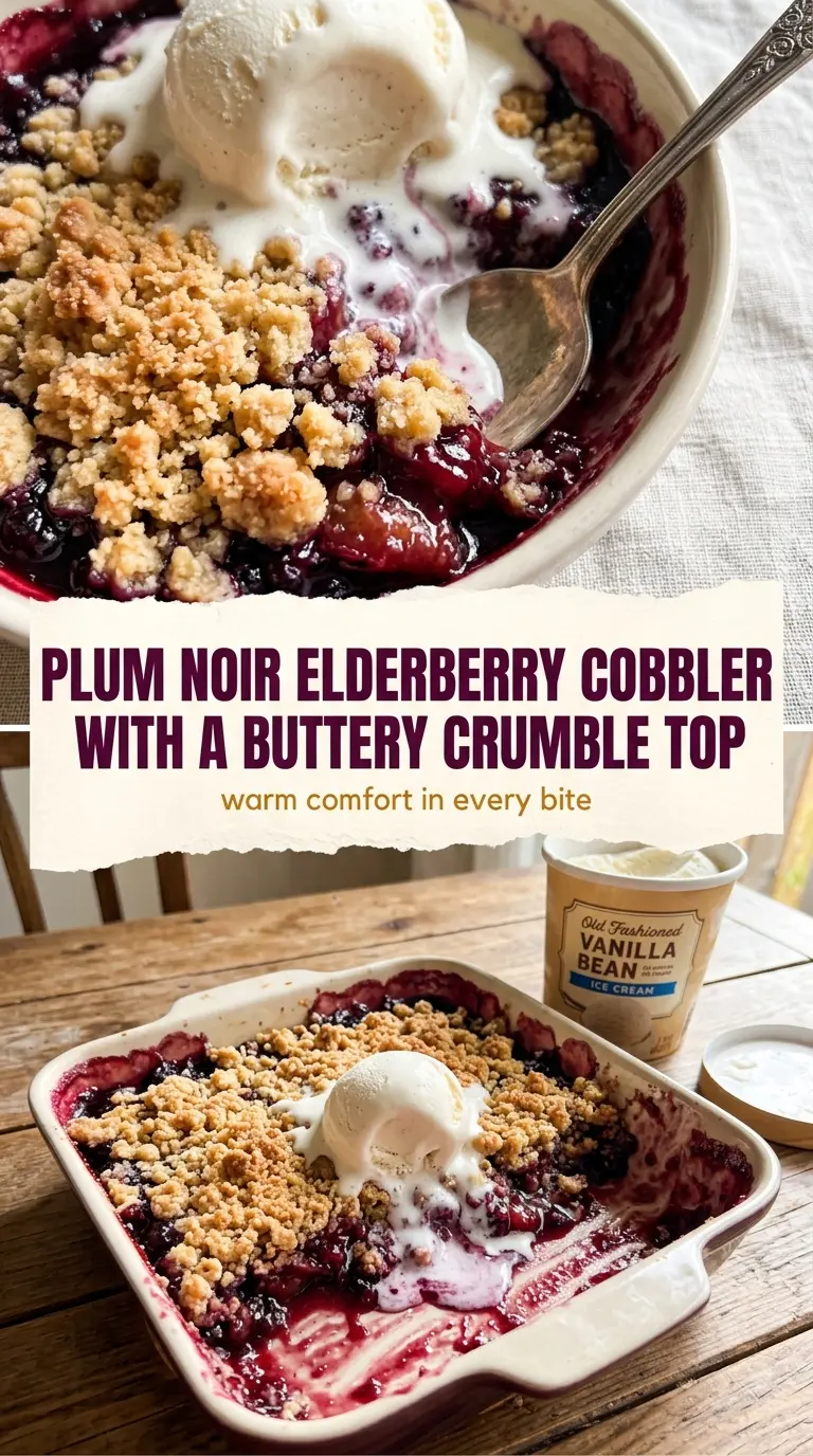 elderberry cobbler bubbling purple golden crust