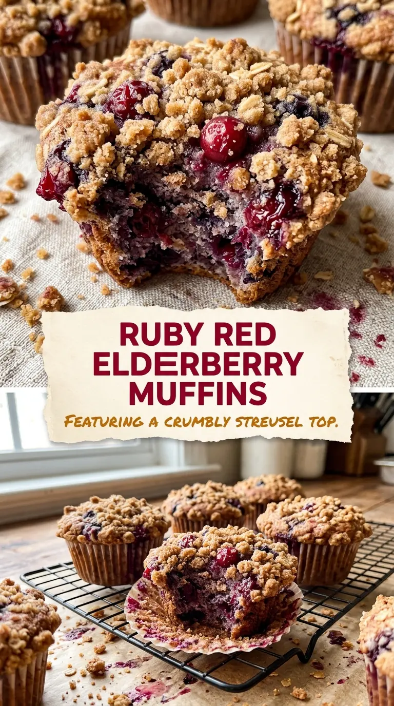 elderberry muffins purple burst streusel topping