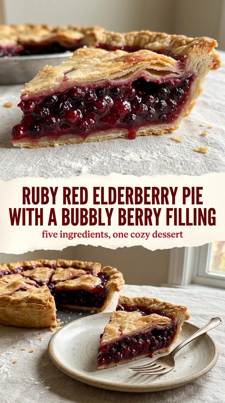 Elderberry pie ruby red flaky crust