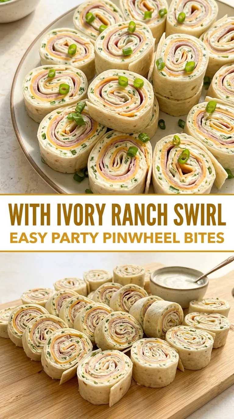 Ham and Cheese Ranch Pinwheels creamy ranch, savory, party bites