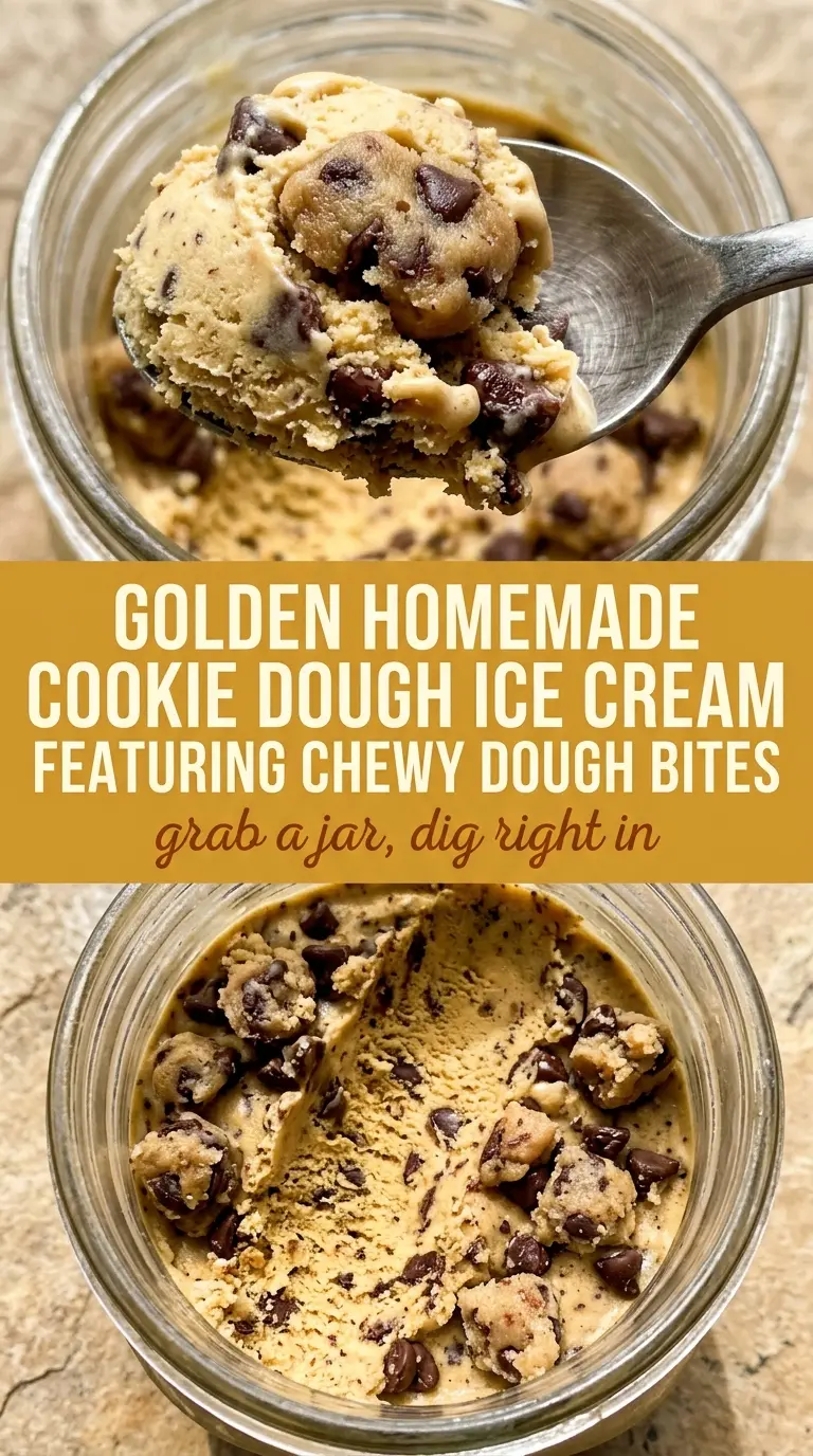 Homemade cookie dough ice cream creamy chewy