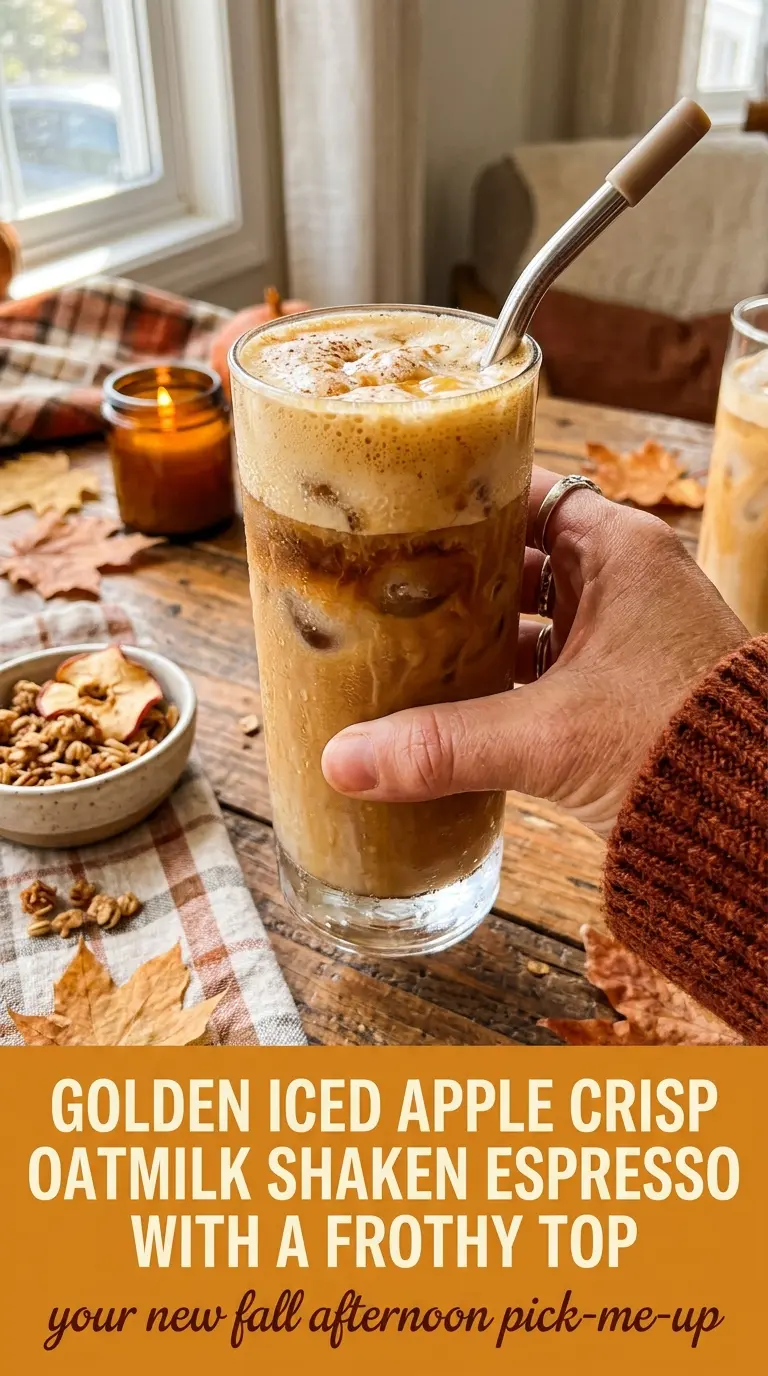 Iced Apple Crisp Oatmilk Shaken Espresso frothy cinnamon