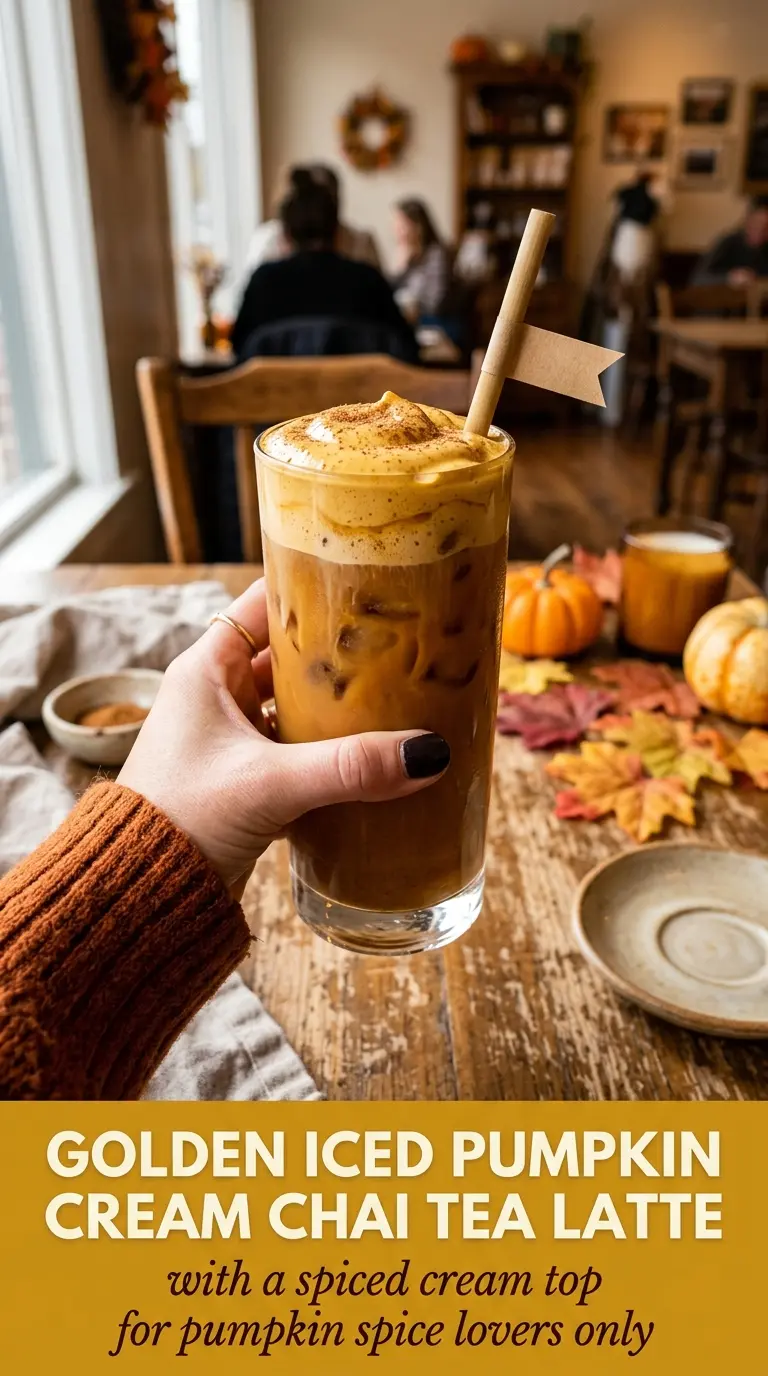 Iced Pumpkin Cream Chai Tea Latte creamy spiced refreshing