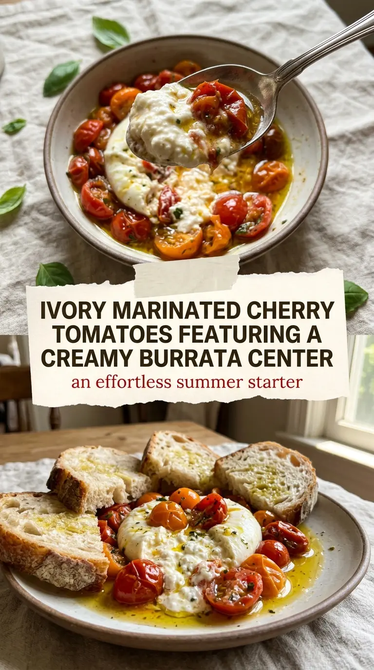 Marinated Cherry Tomatoes Burrata creamy juicy vibrant