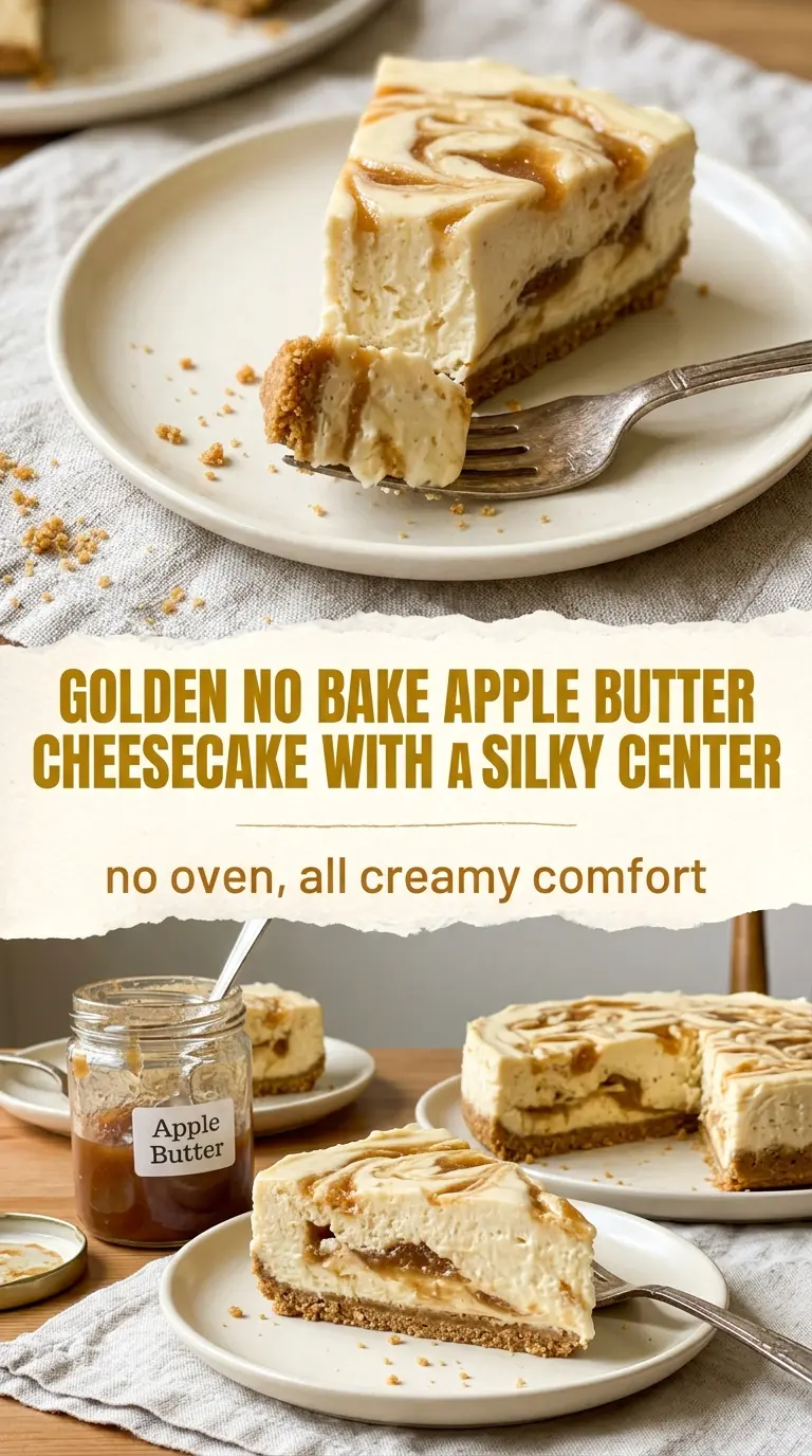 No Bake Apple Butter Cheesecake creamy spiced apple