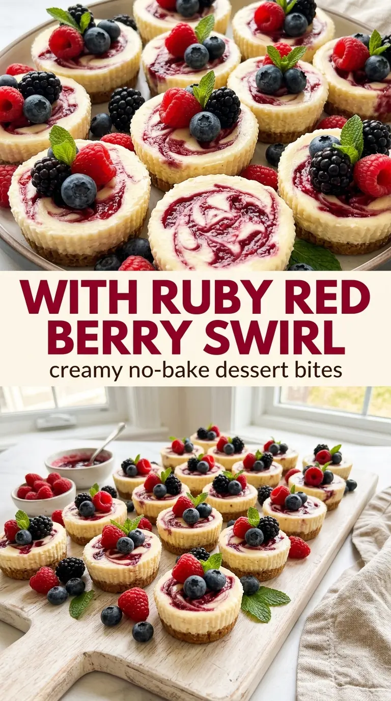 No-Bake Berry Cheesecake Bites creamy berry-topped mini desserts