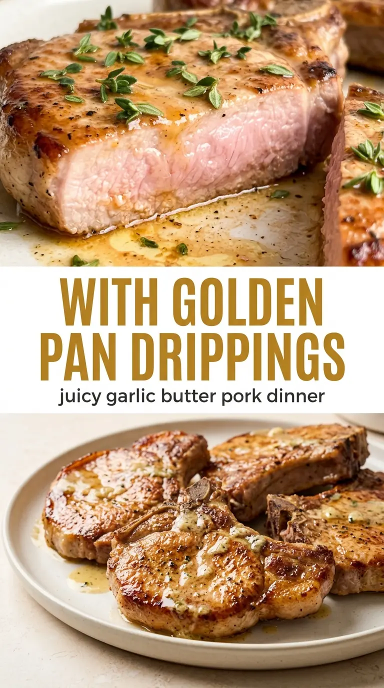 One Pan Baked Pork Chops with Butter Sauce juicy garlic thyme