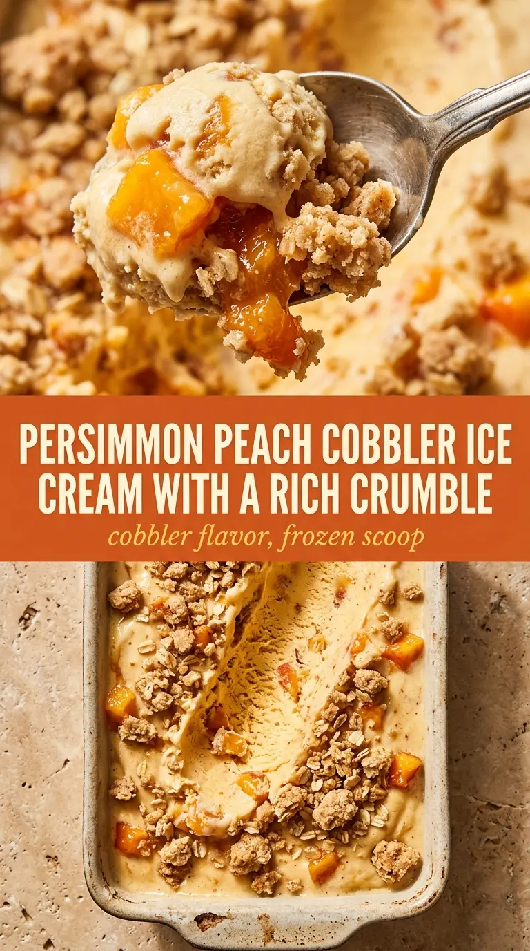 Peach Cobbler Ice Cream juicy creamy crumble