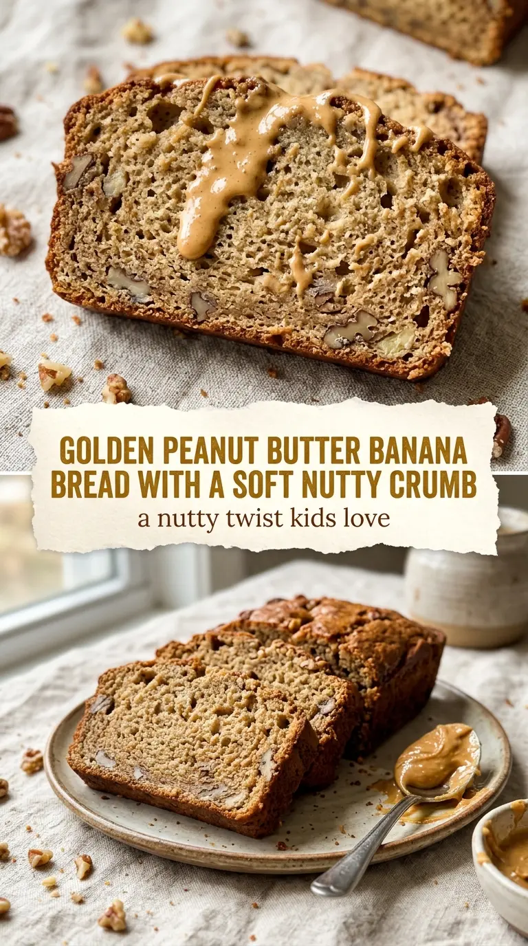 Peanut Butter Banana Bread soft, nutty, golden
