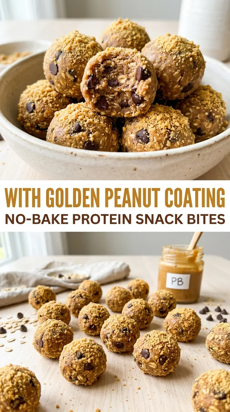 Peanut Butter Chocolate Chip Protein Balls chewy no-bake