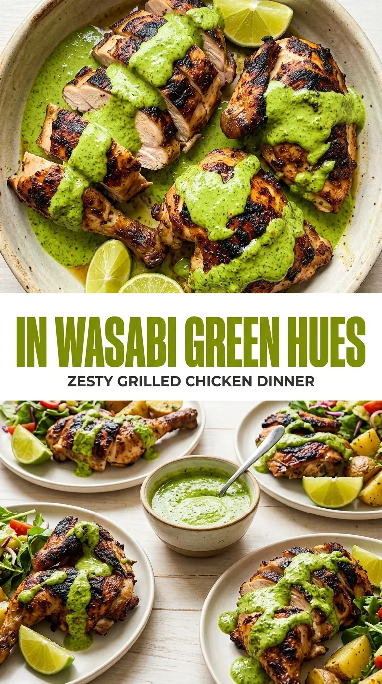 Peruvian grilled chicken with green sauce smoky creamy