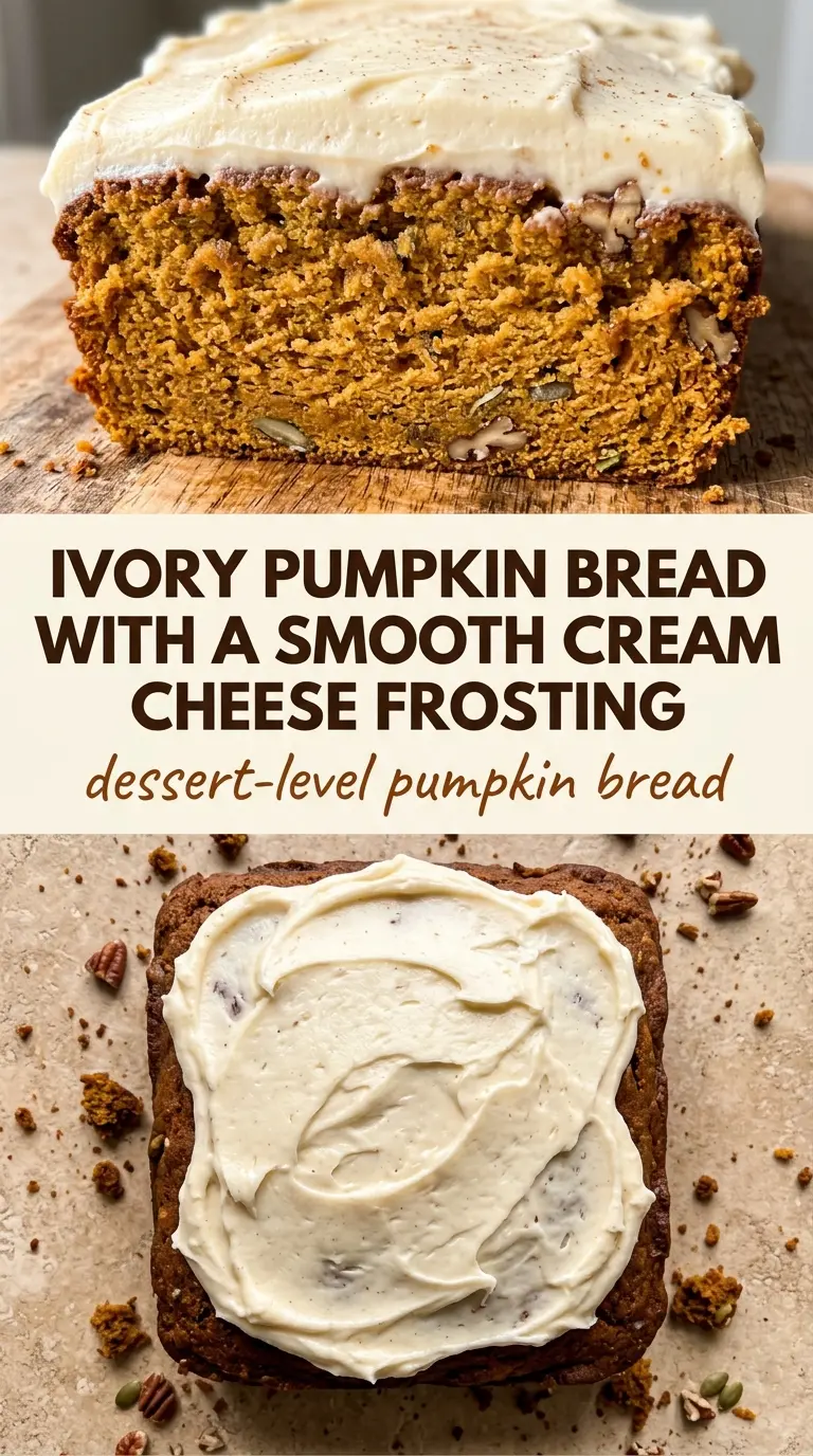 Pumpkin Bread With Cream Cheese Frosting moist spiced loaf