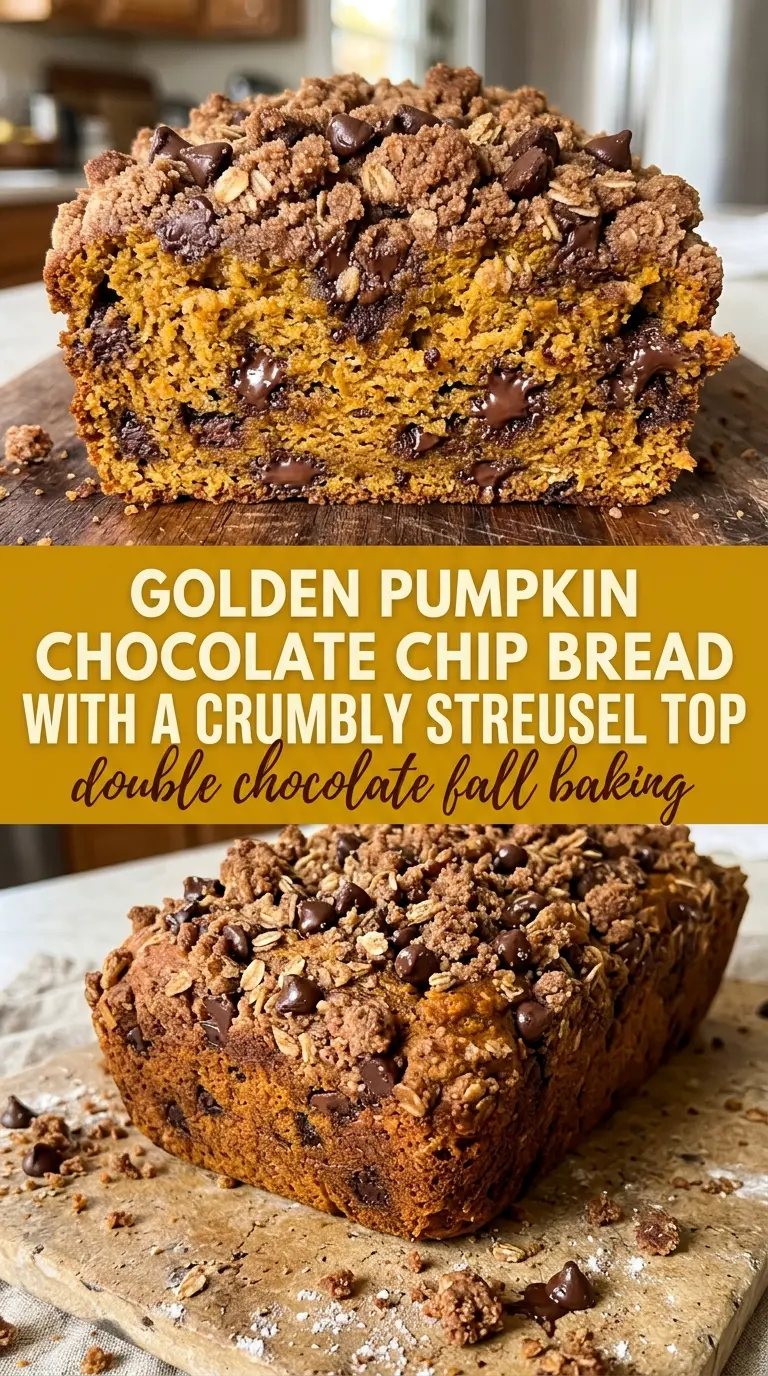 pumpkin chocolate chip bread moist streusel topping