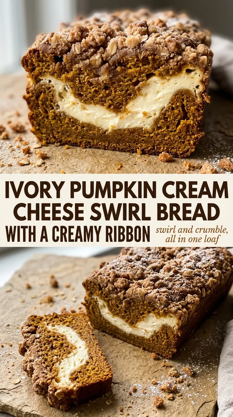 Pumpkin Cream Cheese Swirl Bread spiced creamy crumbly