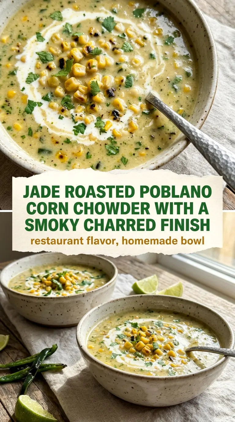 Roasted Poblano Corn Chowder smoky creamy hearty