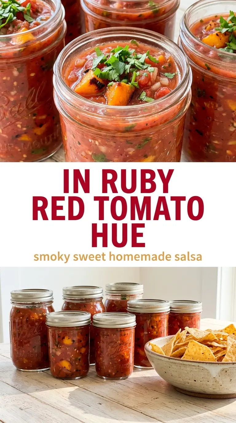 Roasted Tomato Peach Salsa for Canning vibrant chunky fresh