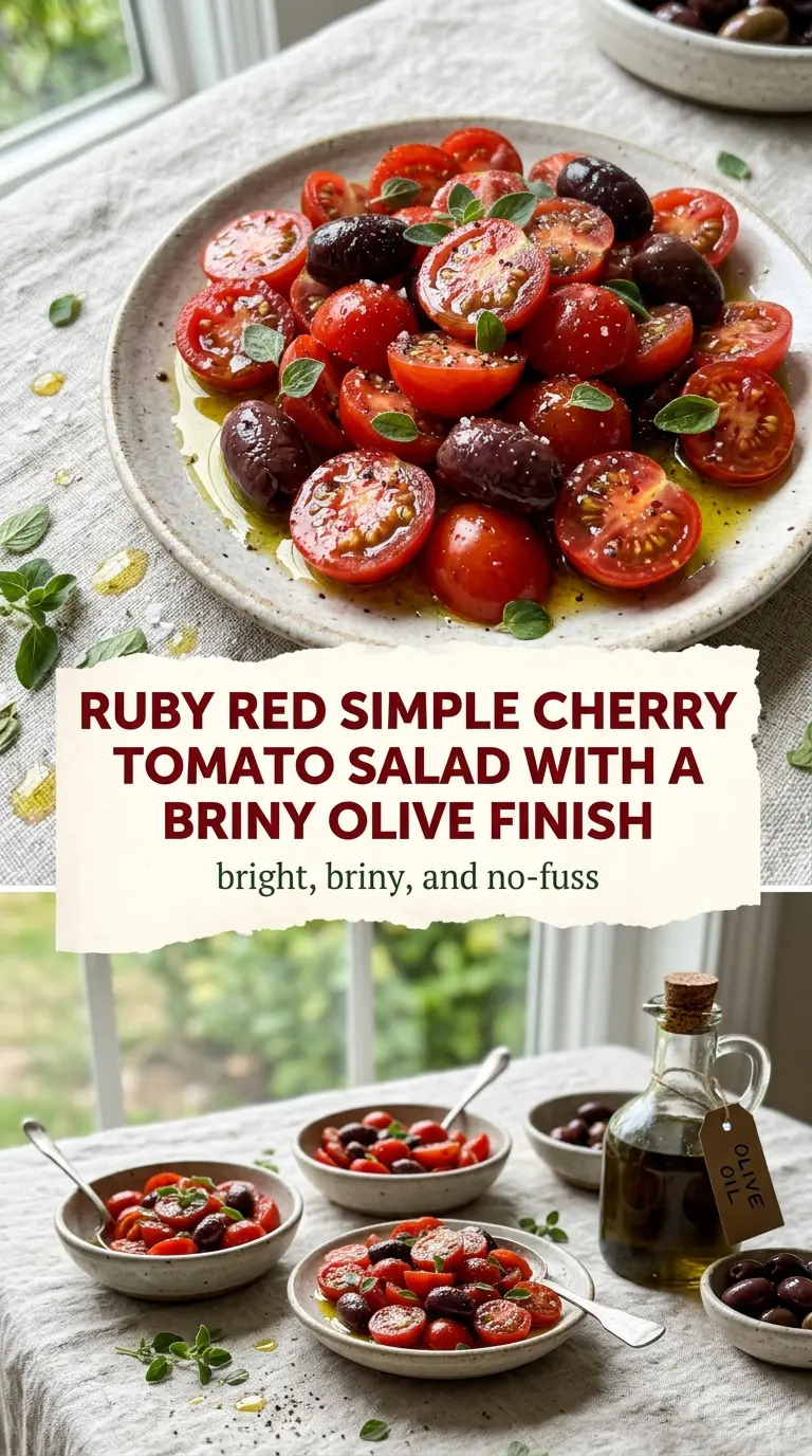 cherry tomato salad glossy olives fresh herbs
