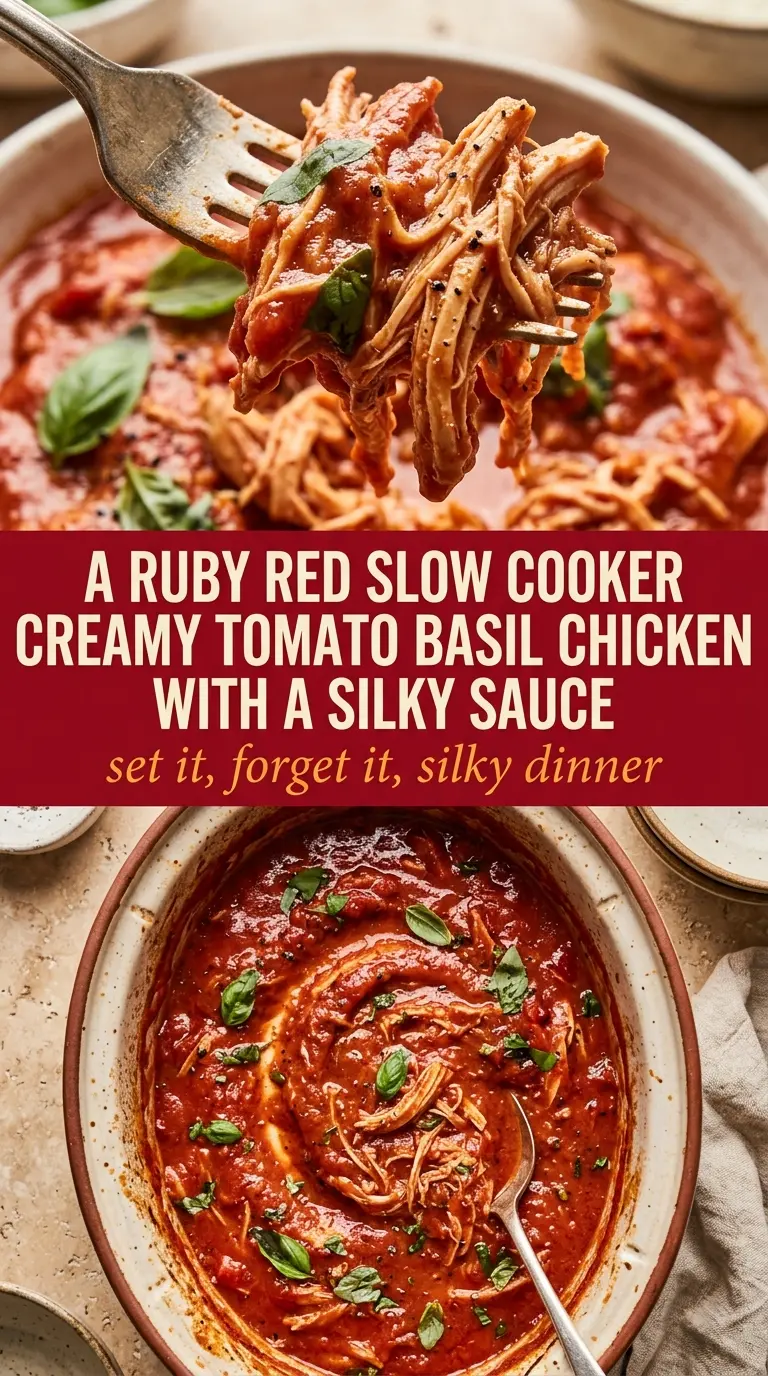 Slow Cooker Creamy Tomato Basil Chicken creamy tomato basil