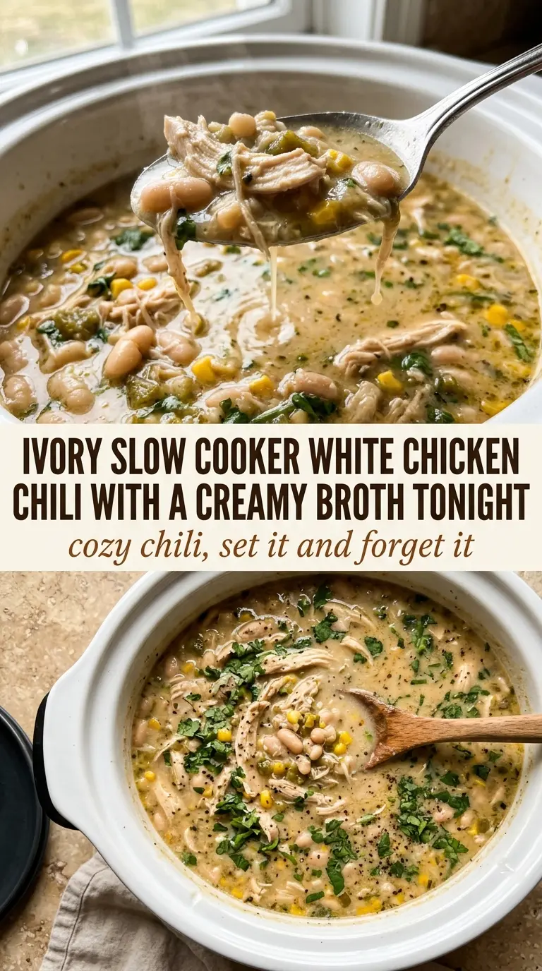 Slow Cooker White Chicken Chili creamy comforting