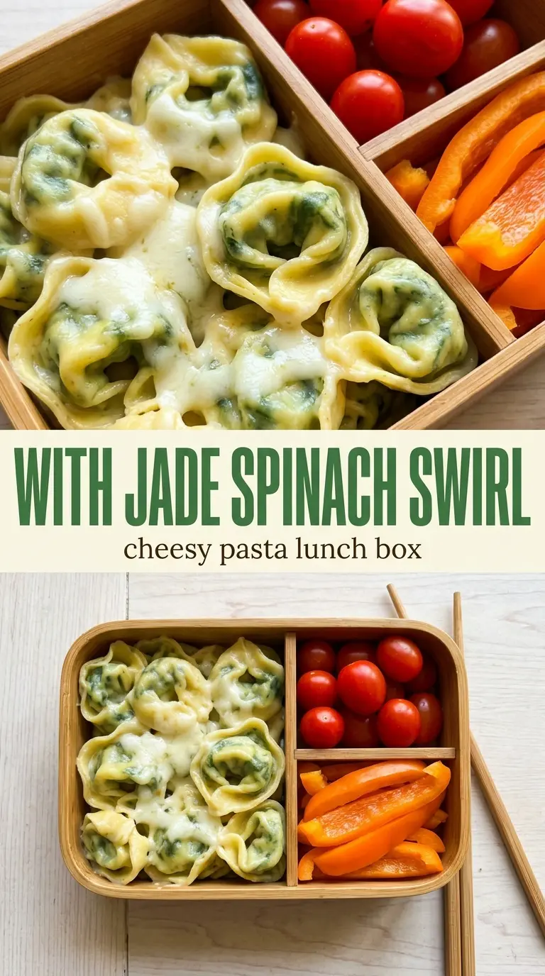 Spinach and Cheese Tortellini Bento Box creamy cheesy tender