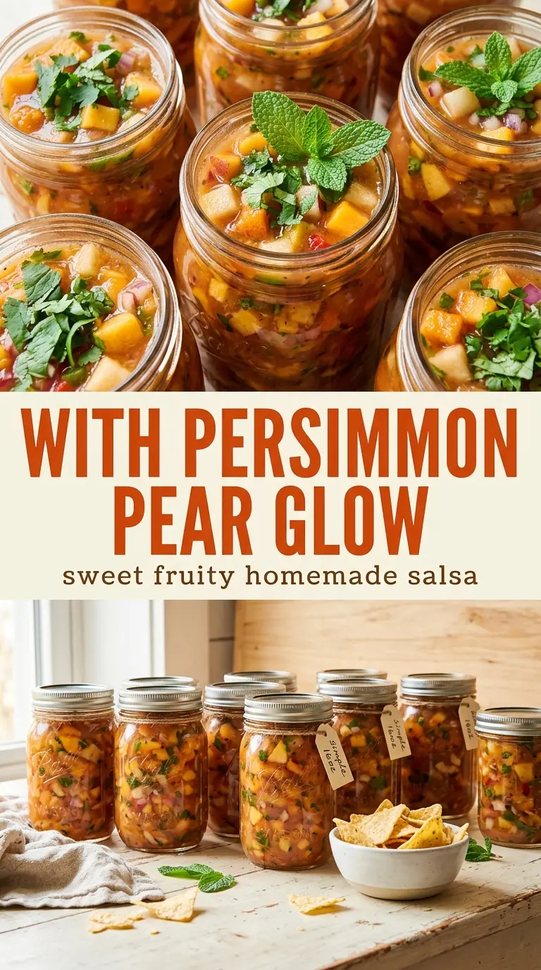 Sweet Peach and Pear Canning Salsa juicy preserved bright