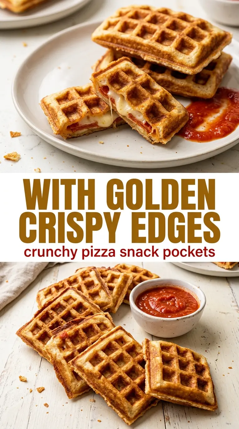 Waffle Iron Pizza Pockets crispy gooey golden