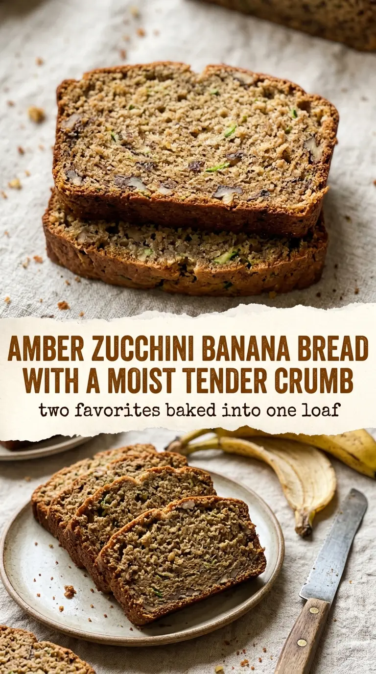 Zucchini Banana Bread moist tender loaf