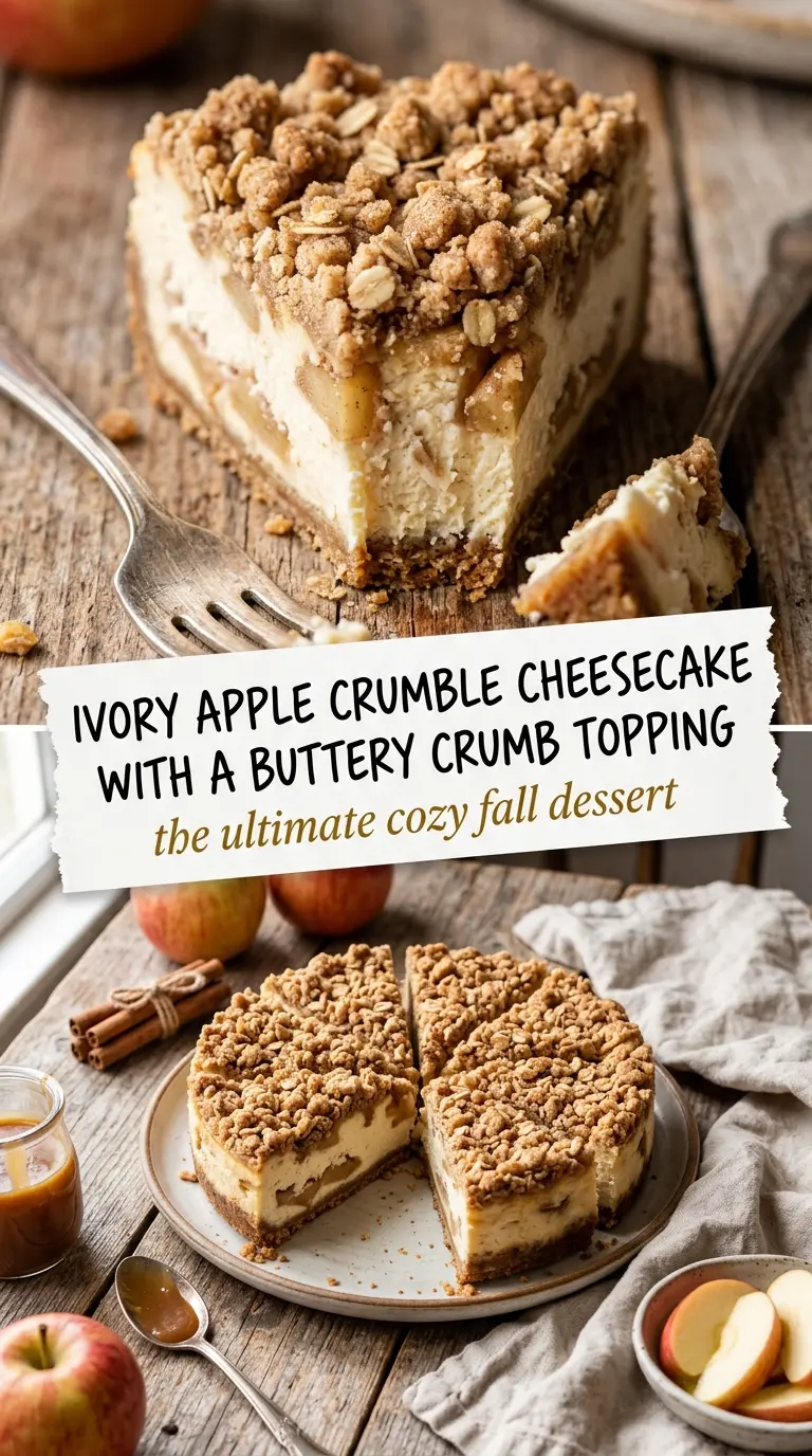 Apple Crumble Cheesecake creamy cinnamon apple layers