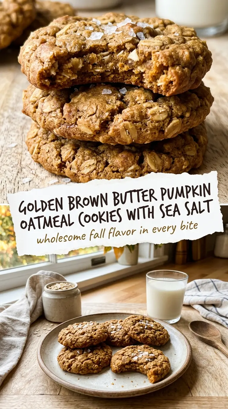 Brown Butter Pumpkin Oatmeal Cookies chewy nutty pumpkin