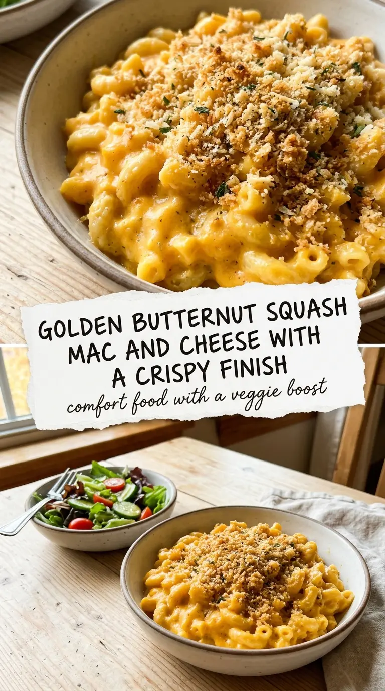 butternut squash mac and cheese creamy orange cheesy bubbling