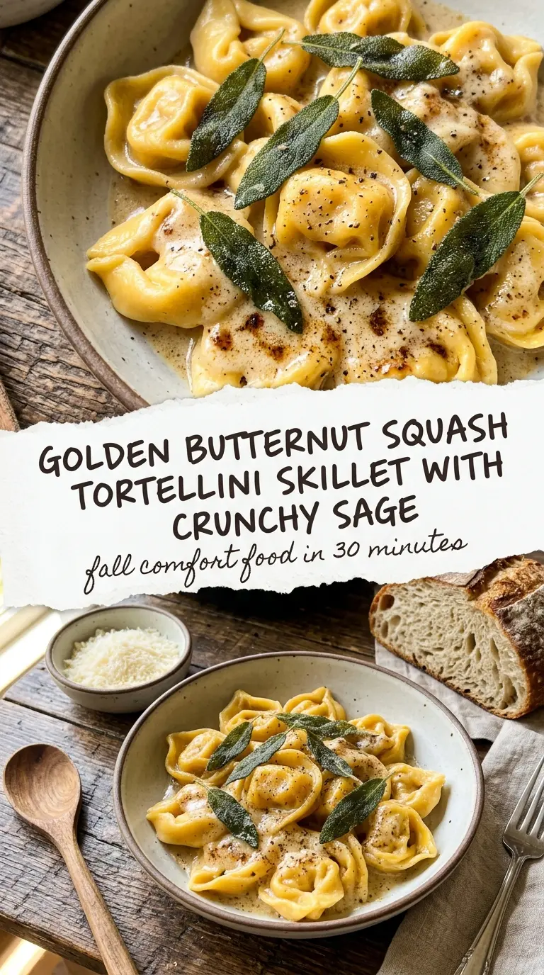 butternut squash tortellini skillet creamy sauce golden squash