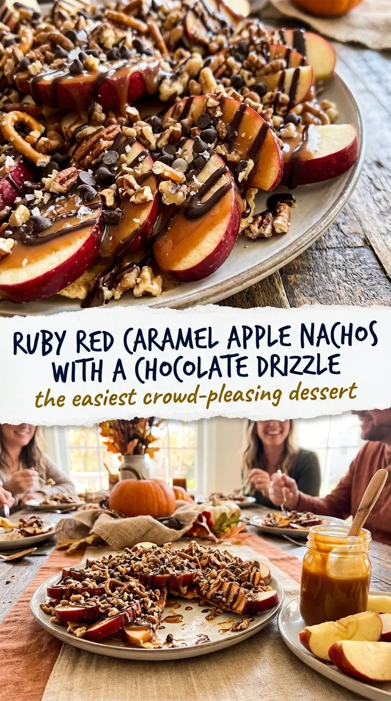 Caramel apple nachos crisp, sticky, shareable