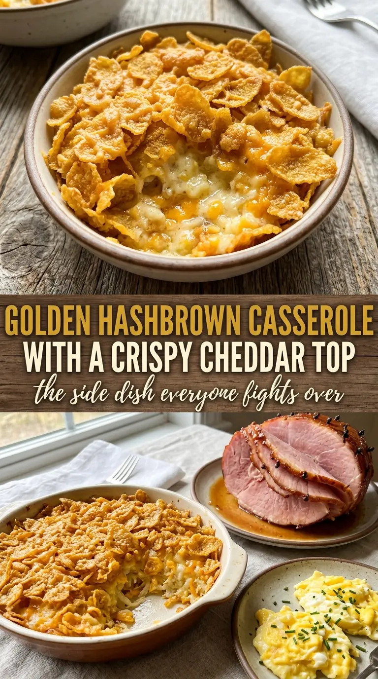 Cheesy Hashbrown Casserole creamy crispy