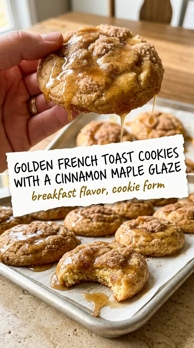 Chewy French toast cookies maple glaze cinnamon