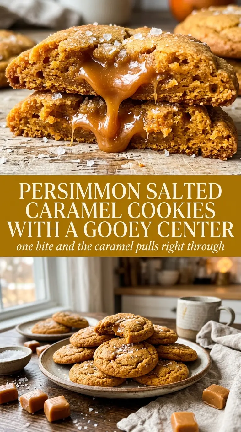 Chewy Salted Caramel Cookies gooey chewy bakery-style